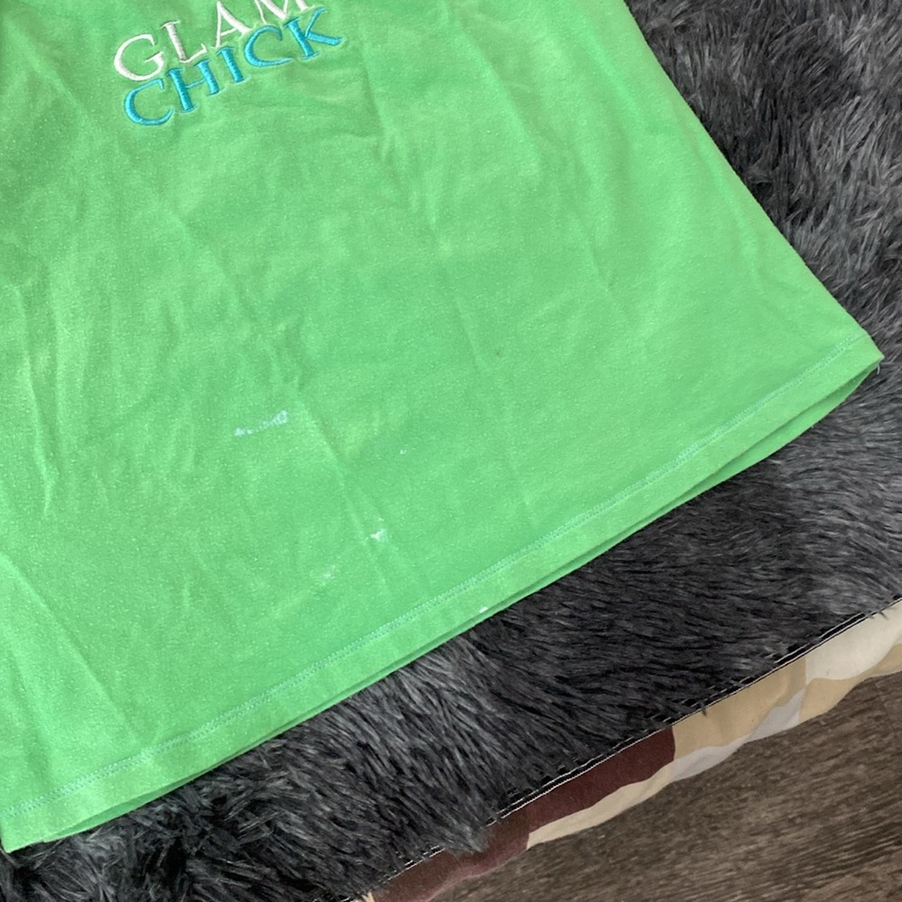“Glam Chick” Green sleepwear tank top - Picture 4 of 17